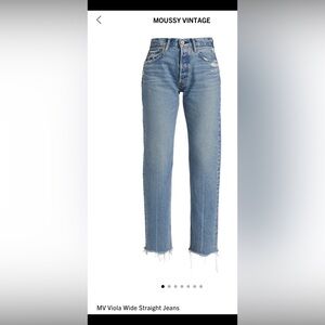 Moussy Vintage MV Viola Wide Straight Jeans 
Size 29 Like New
